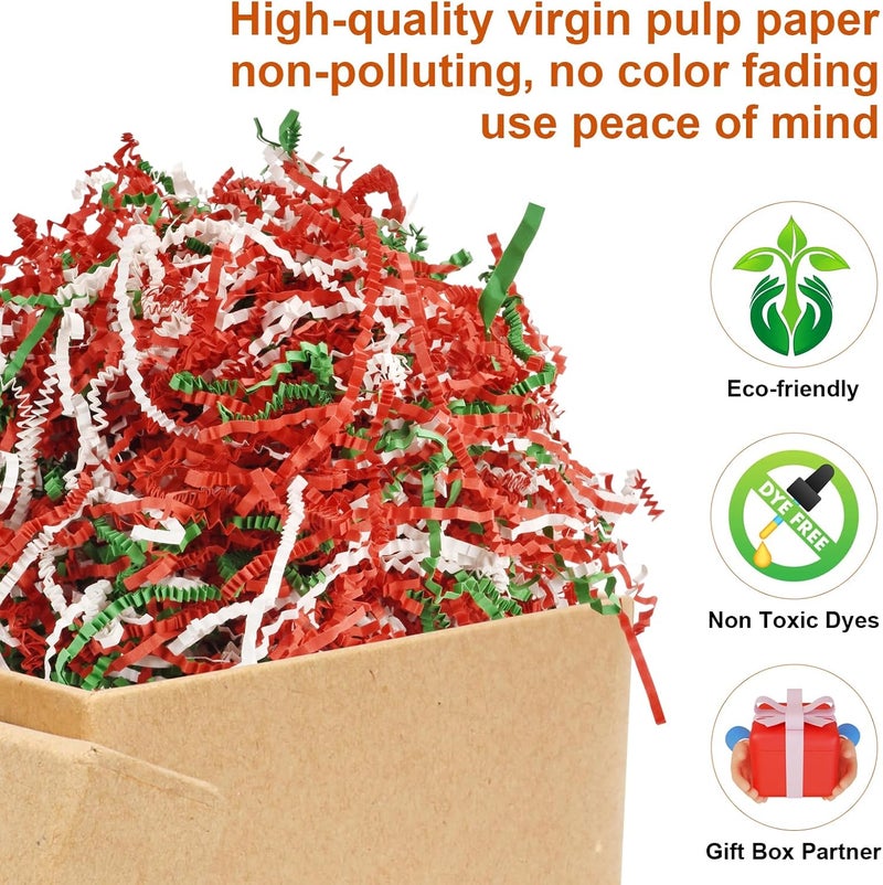 Darfukei Christmas Crinkle Paper Filler, 1/2LB(8 oz) Shredded Paper For Gift Baskets, White bridesmaid proposal gifts, Crinkle Cut Paper Shred For Birthdays, Weddings,Boxes Bags, Basket Filler, Anniversaries, Gift Wrapping - Image 3